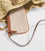 Neutral Raffia Monogram Bucket Bag