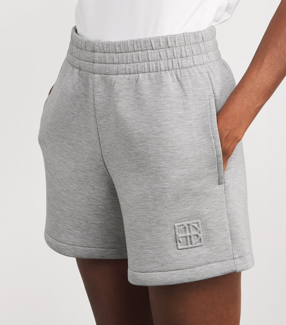 Grey Stretch-Jersey Heather Sweatshorts