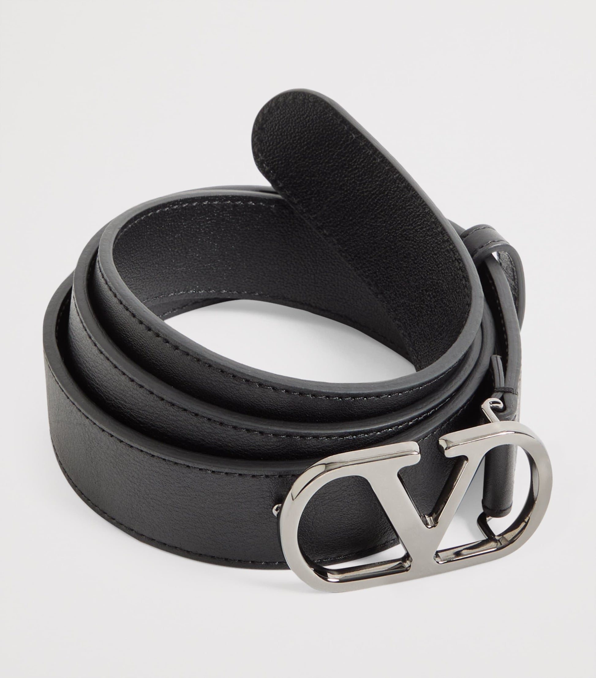 Valentino Garavani Leather VLogo Signature Belt