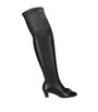Valentino Garavani Black Leather Bowow Over-The-Knee Boots 45