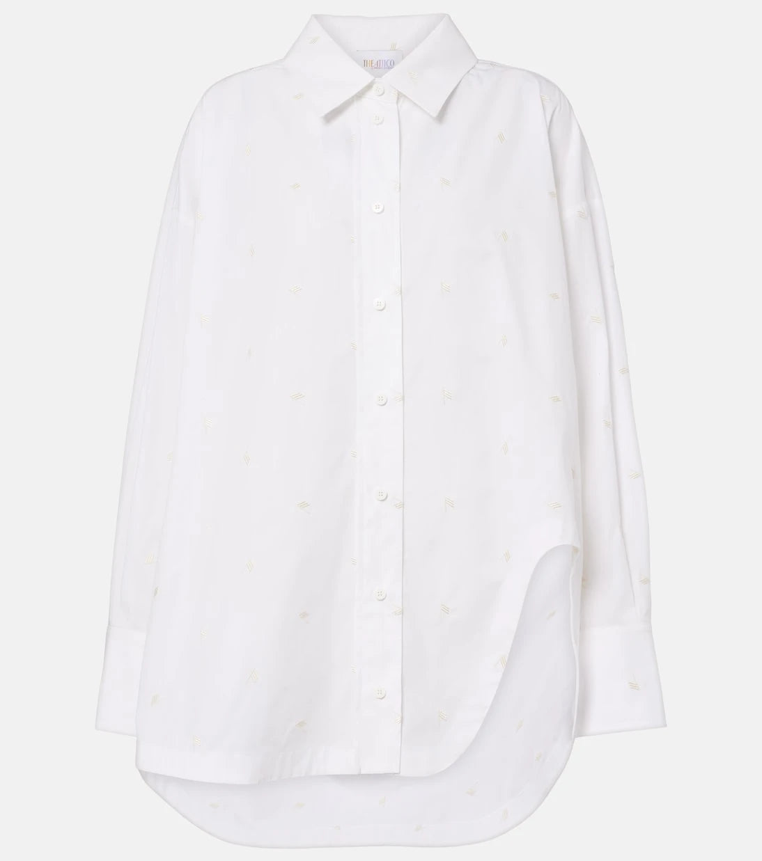 The Attico - Embroidered cotton-blend poplin shirt
