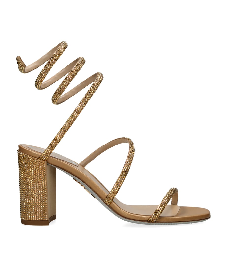 René Caovilla Gold Embellished Cleo Sandals 80