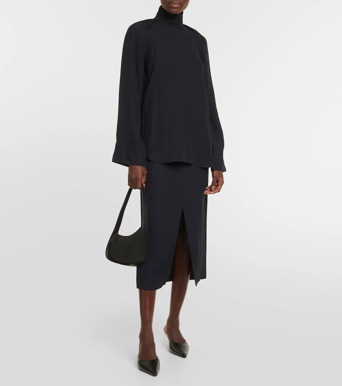 Toteme - High-neck satin blouse