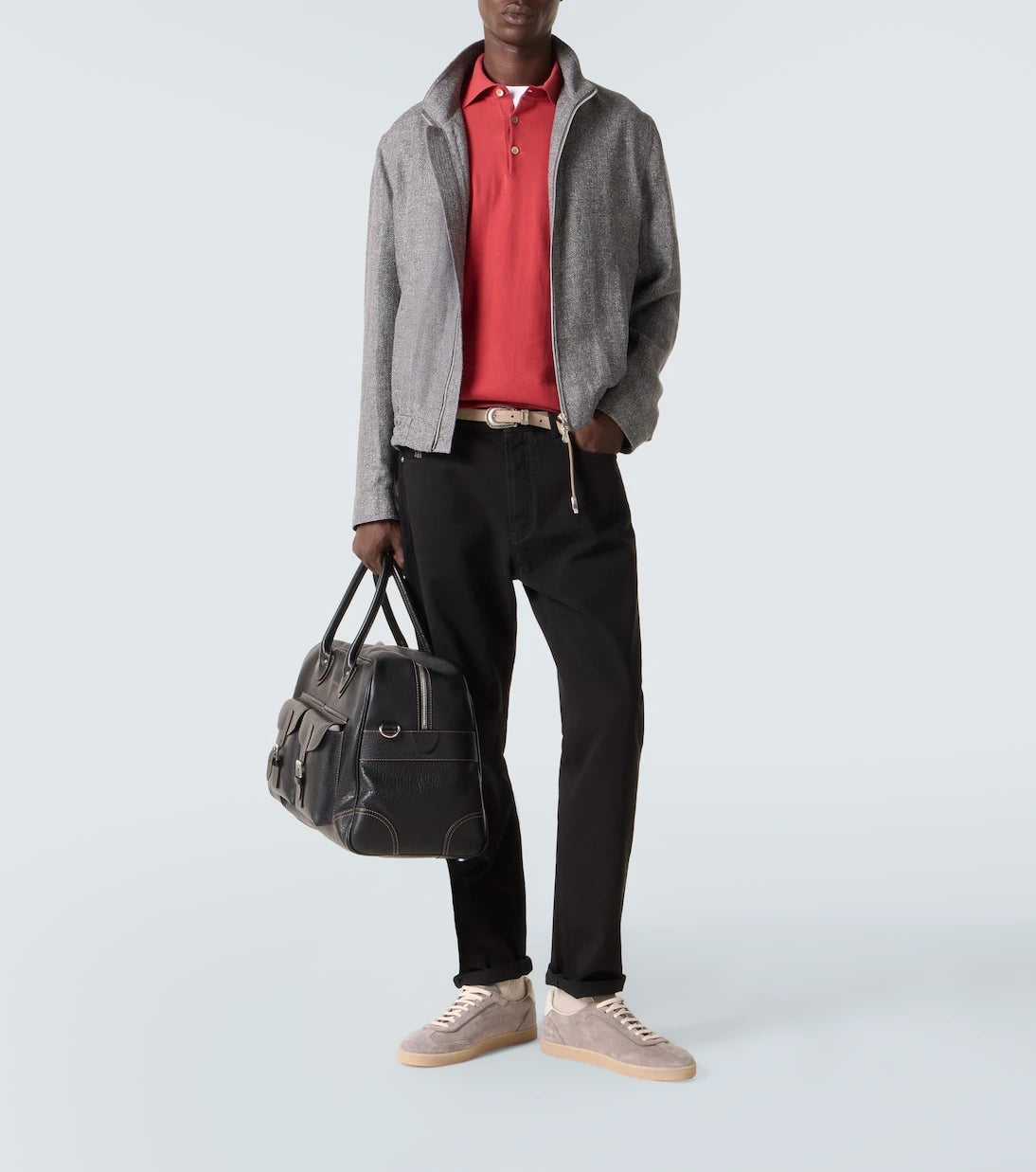 Brunello Cucinelli - قميص بولو من القطن المنسوج بنمط البيكيه