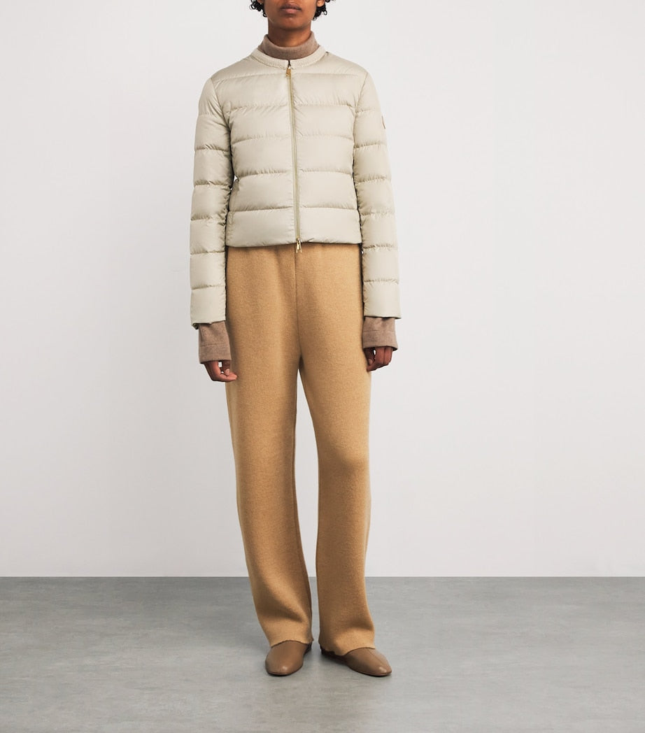 Moncler Beige Wool-Trim Mauvezin Puffer Jacket