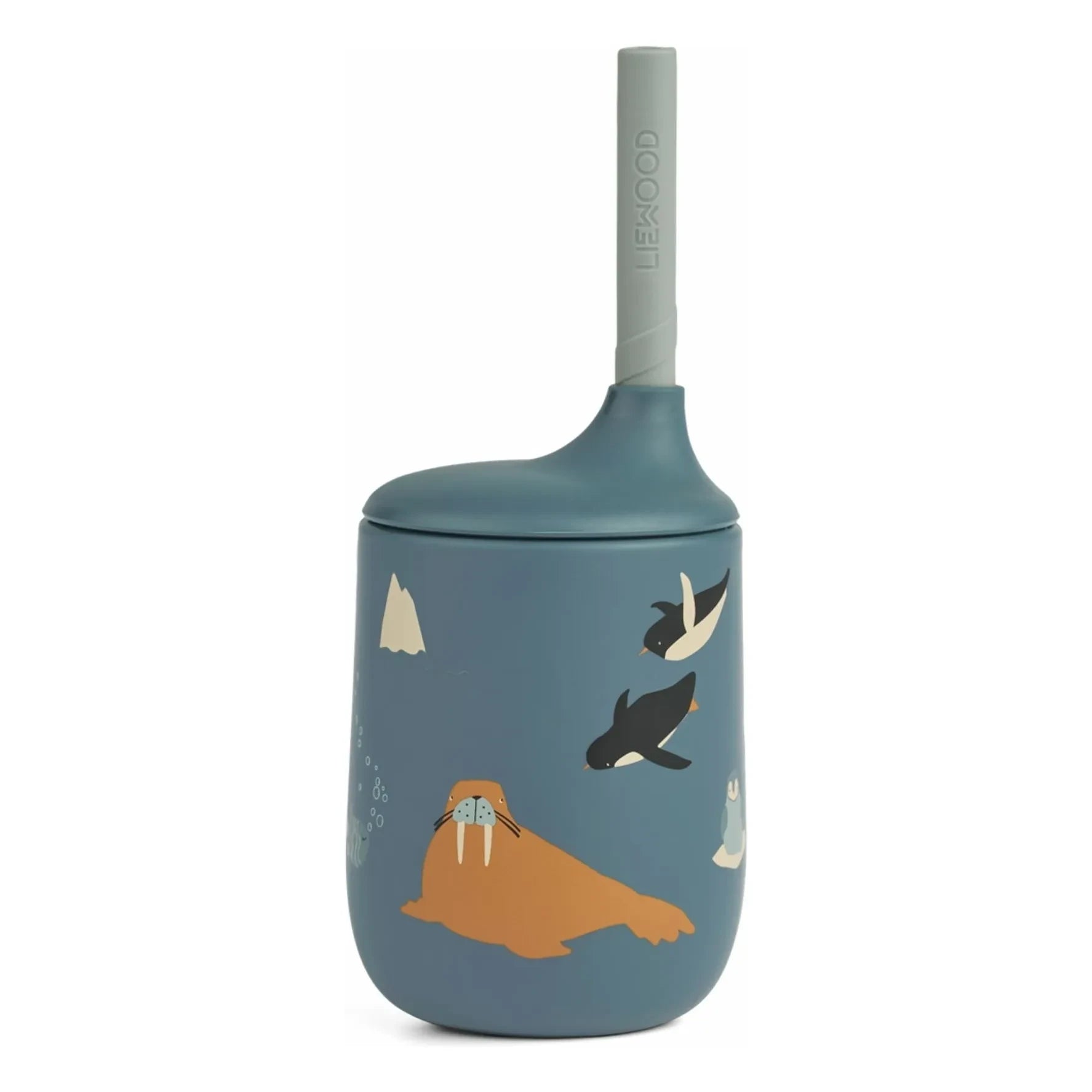 Liewood - Ellis Silicone Tumbler with Straw | Arctic Sea/Ocean view