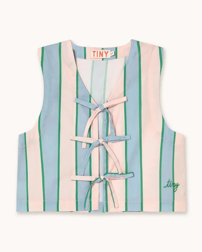 Tinycottons RETRO STRIPES BOWS VEST Çocuk Pamuklu Gömlek