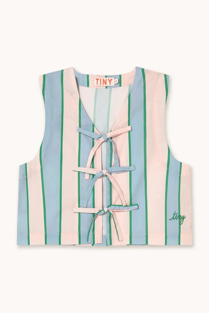 Детска памучна риза Tinycottons RETRO STRIPES BOWS VEST