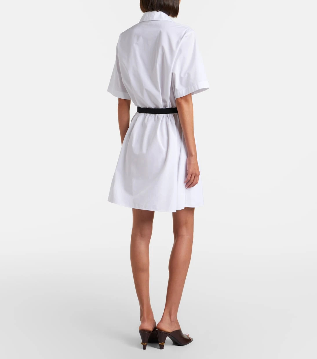 Versace - Belted cotton poplin minidress