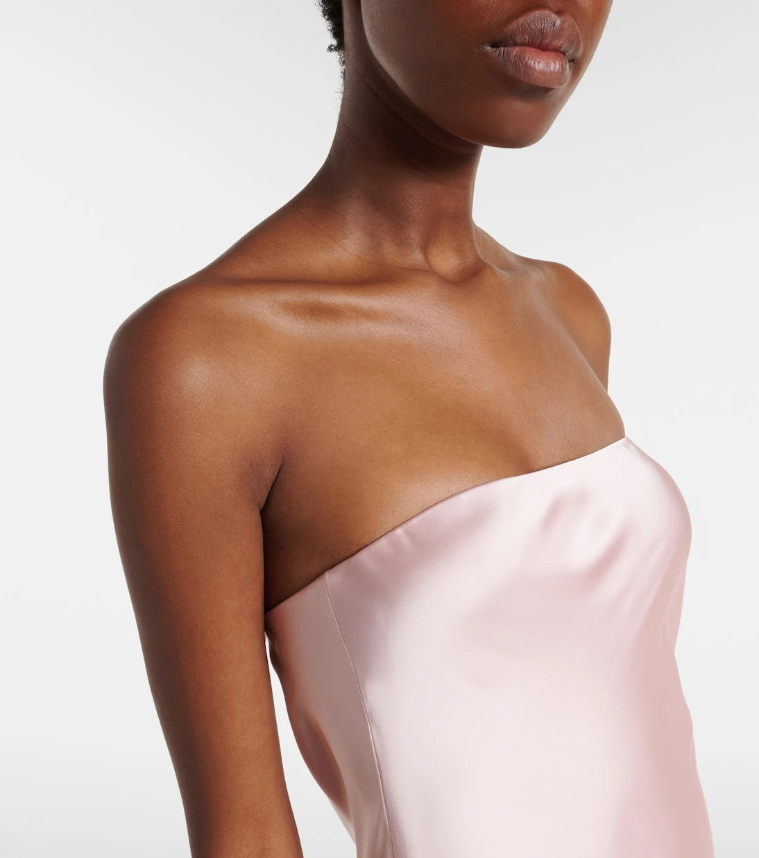 Norma Kamali - Strapless satin maxi dress