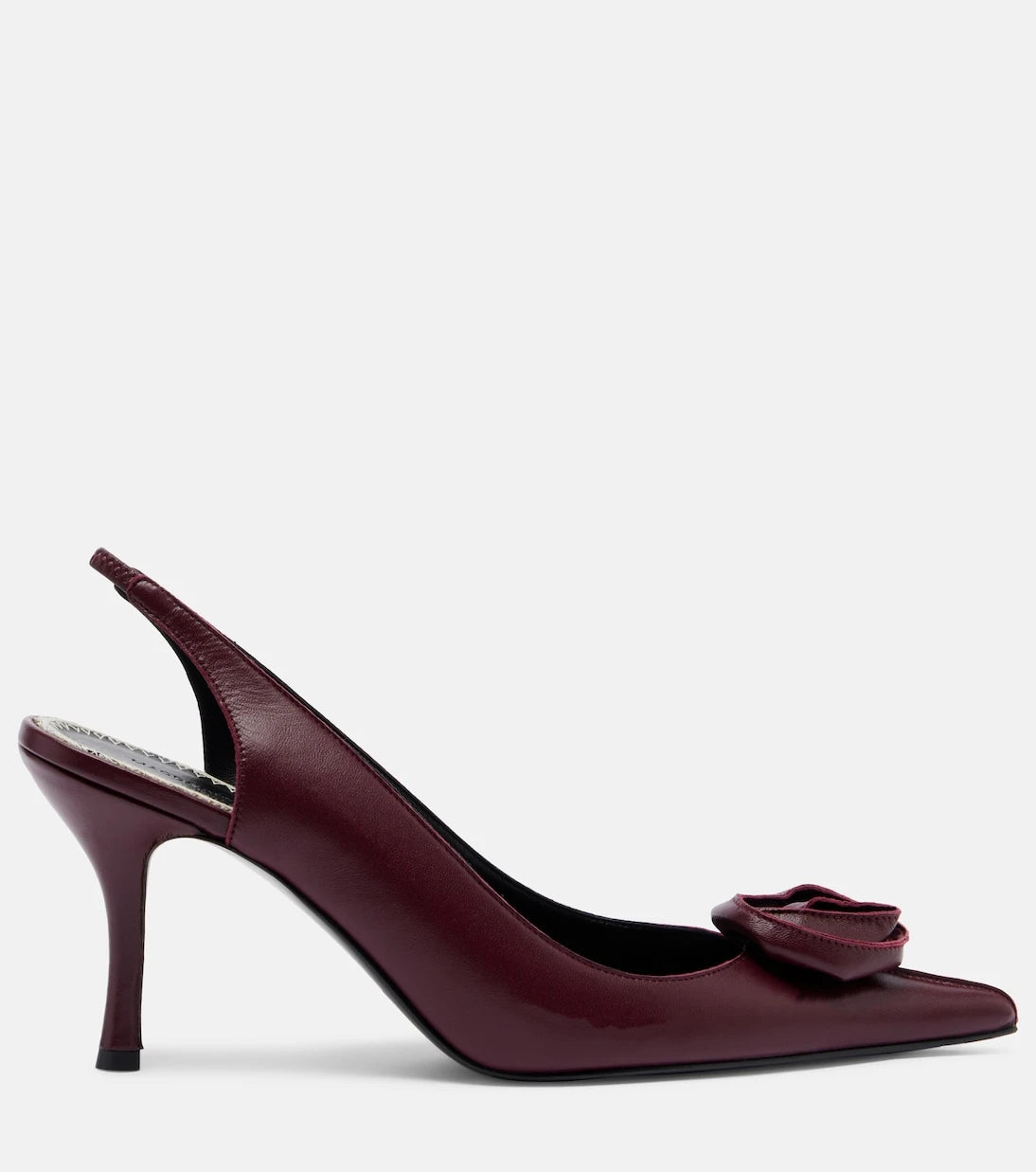 Magda Butrym - Floral-appliqué leather slingback pumps
