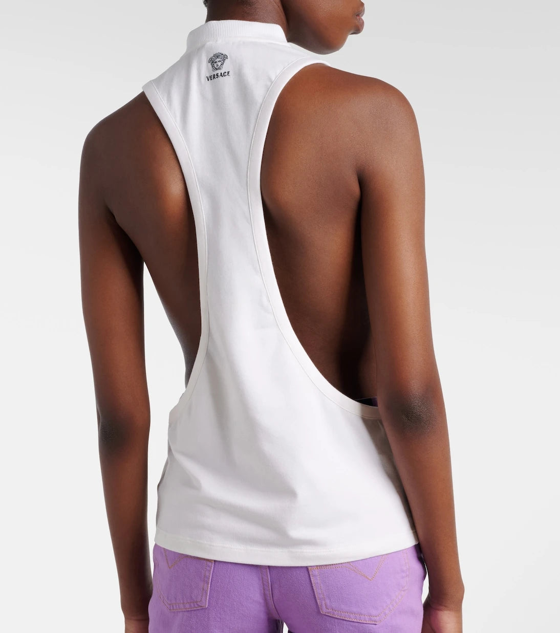 Versace - Cotton-blend jersey tank top
