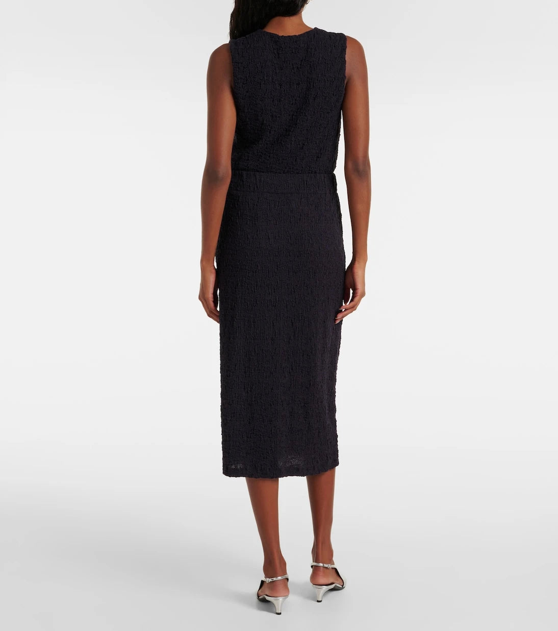 Vince - Smocked cotton-blend midi skirt