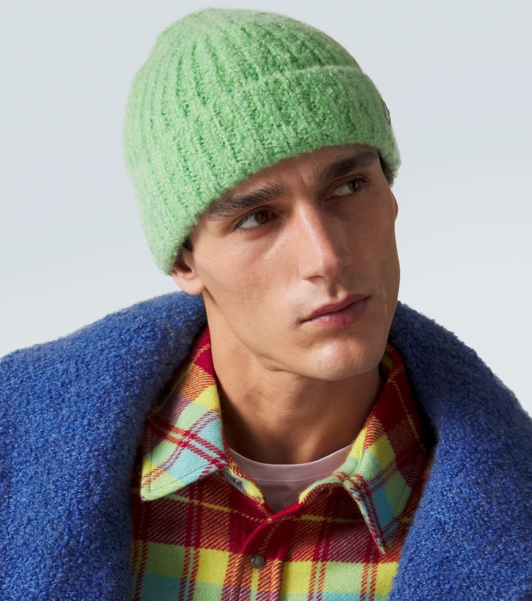 God's True Cashmere - Bouclé cashmere beanie with emerald
