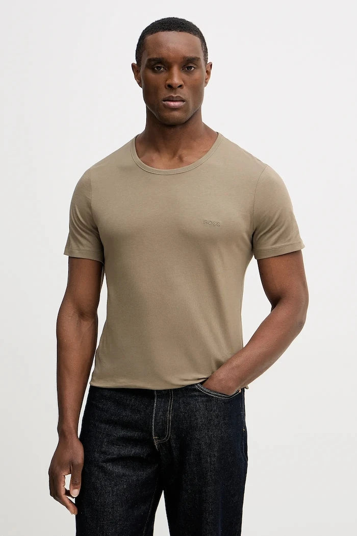 BOSS тениска мъжка от памук TShirtRN 3P Classic 3 броя