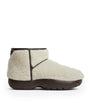 Multi Mini Shearling Snap Ankle Boots