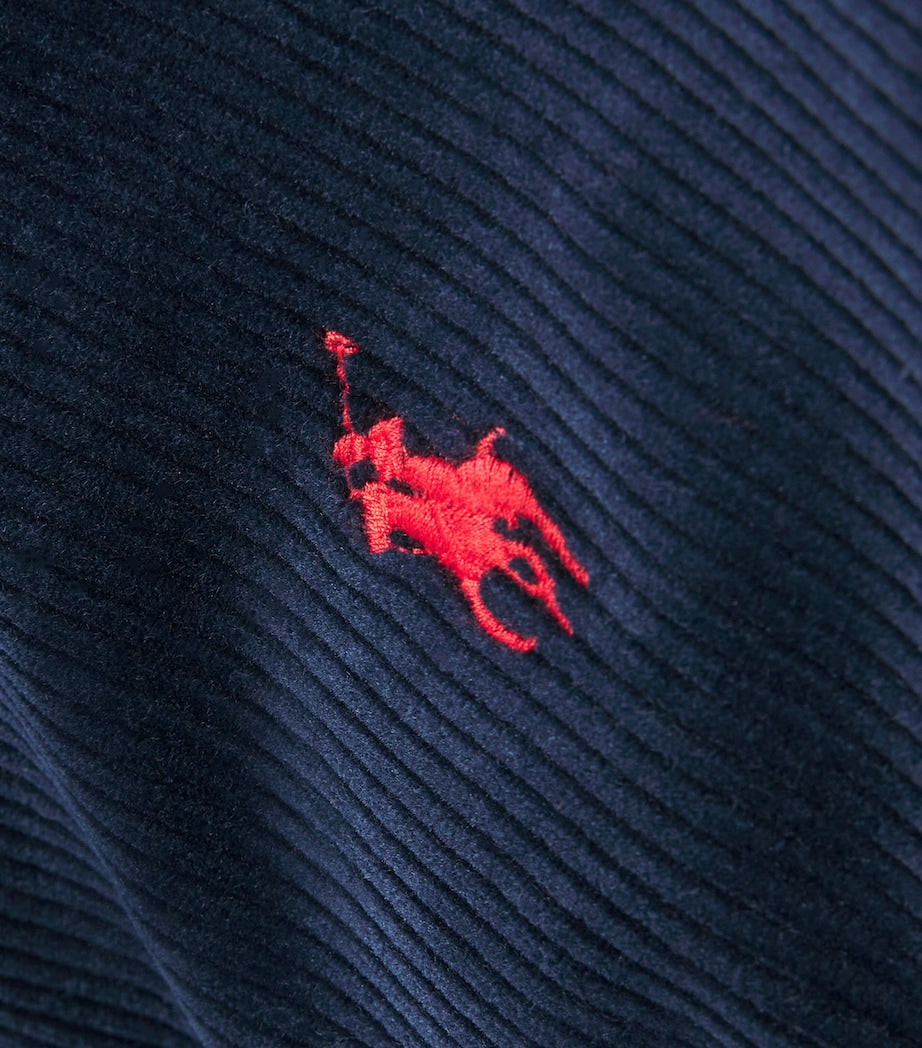 Navy Stretch-Cotton Corduroy Puffer Jacket