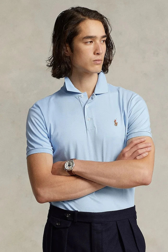 Памучна тениска с яка Polo Ralph Lauren