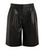 Rag & Bone Black Leather Irina Bermuda Shorts
