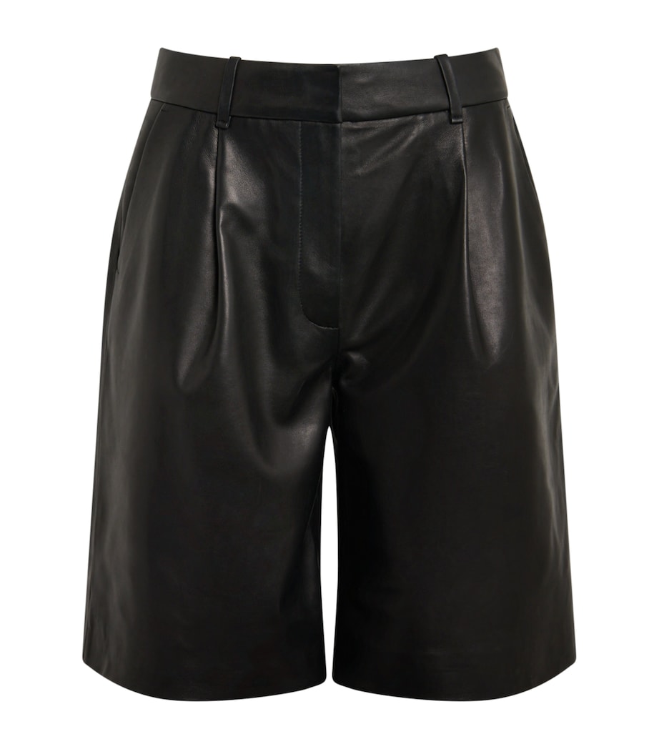 Rag & Bone Black Leather Irina Bermuda Shorts