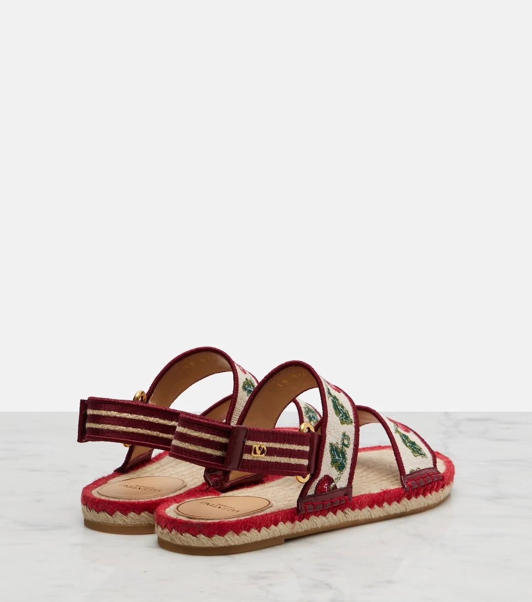 Valentino Garavani - Leather-trimmed espadrille sandals