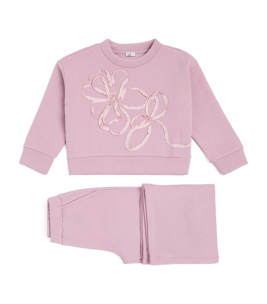 Floral-Detail Sweatshirt and Trousers Set (2-14 Years)