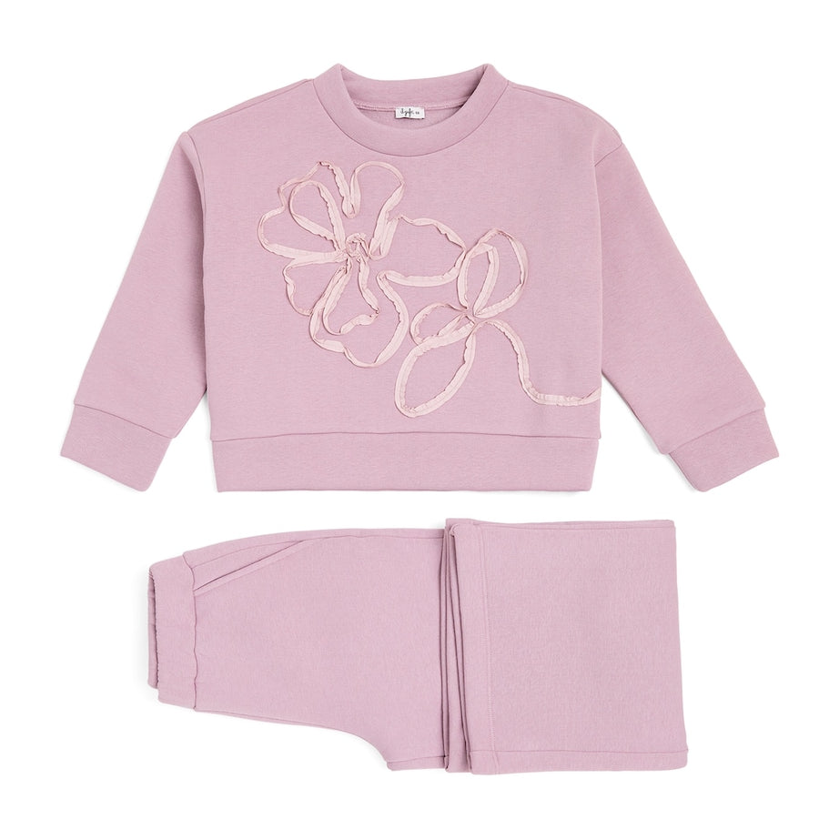 Floral-Detail Sweatshirt and Trousers Set (2-14 Years)