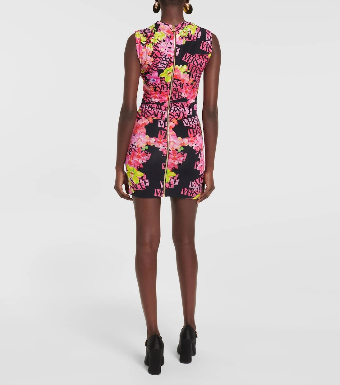 Versace - Floral-print jersey minidress