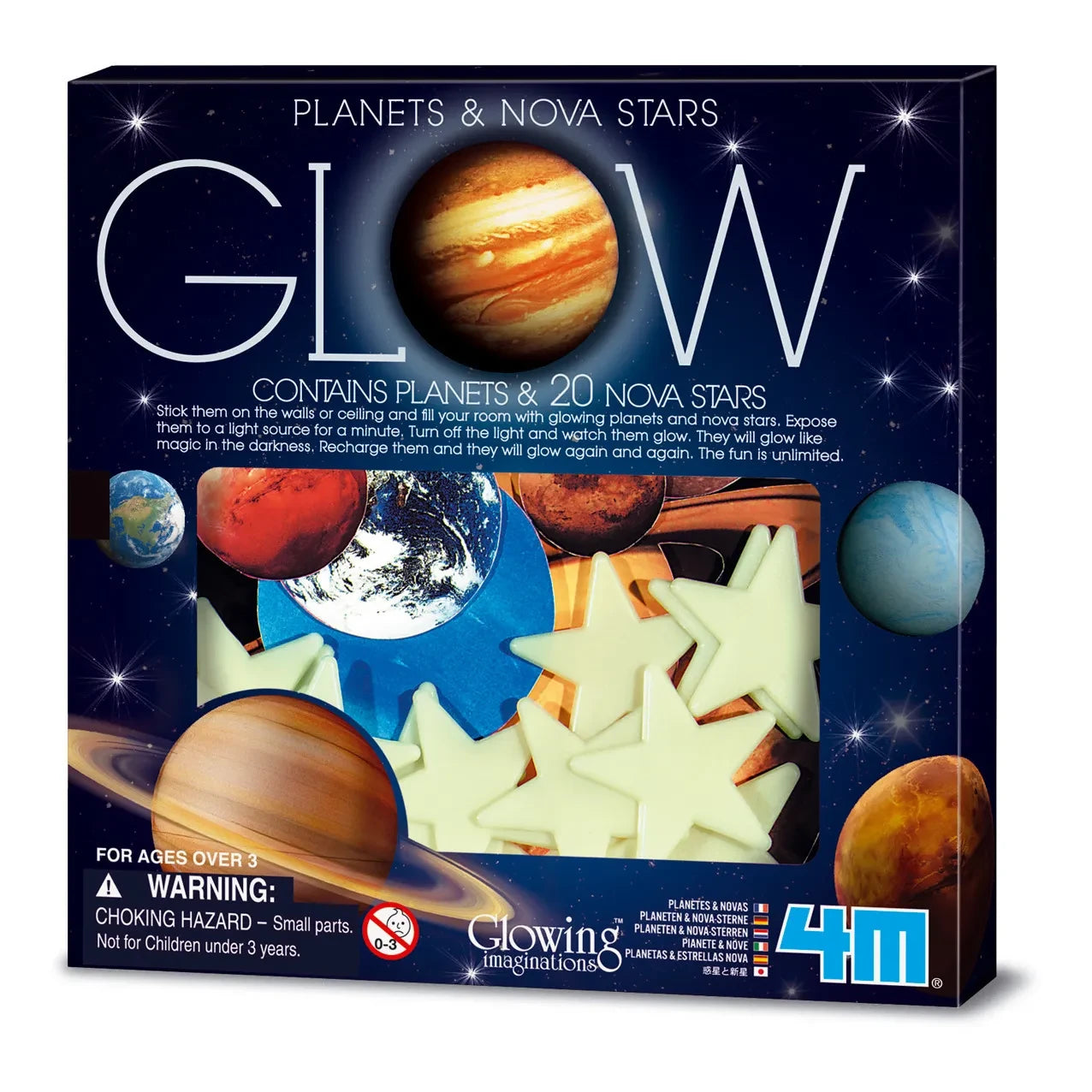 4M - Glow-in-the-dark Sticker Pack - Planets and Stars