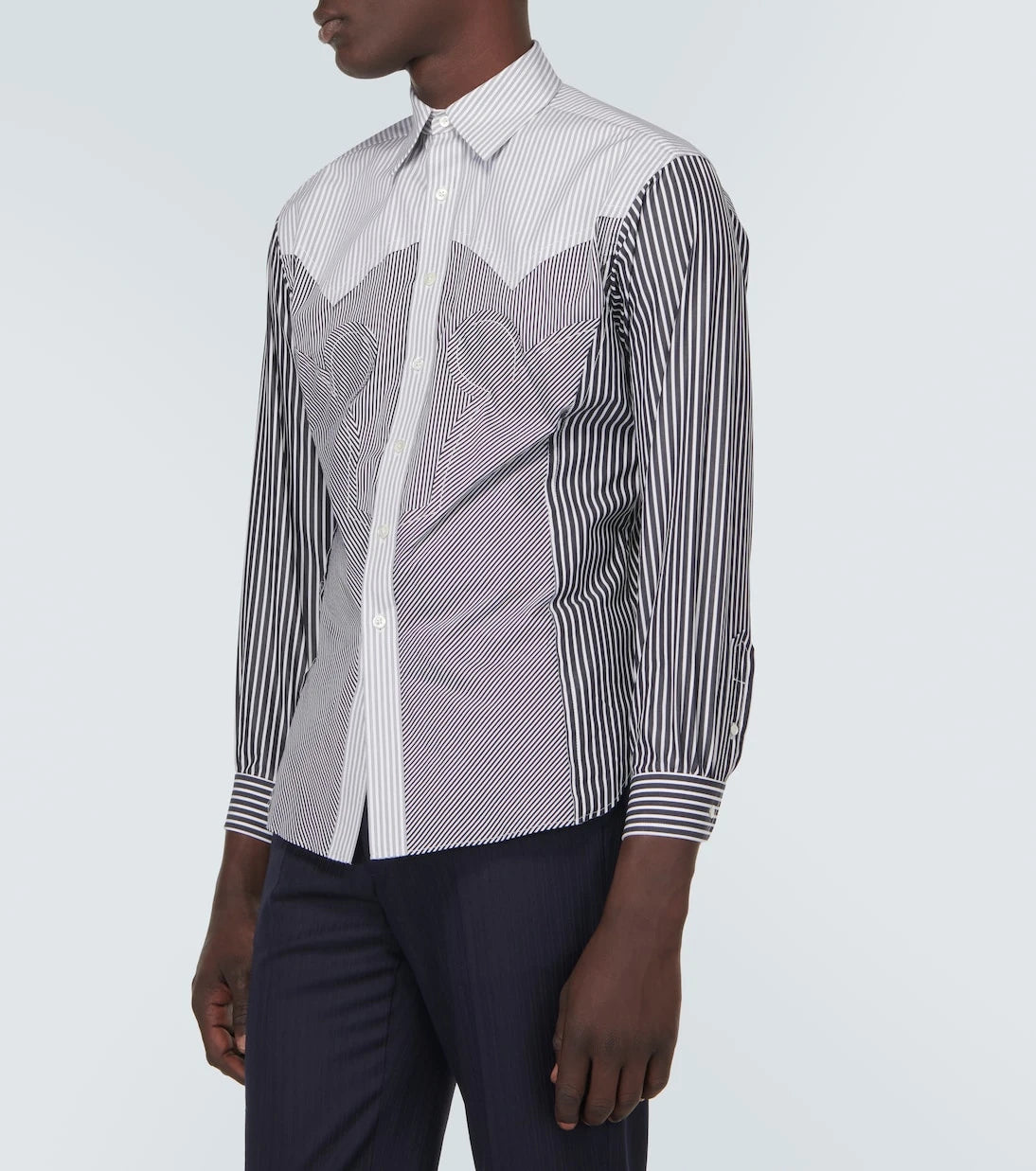 Maison Margiela - Striped cotton-blend shirt
