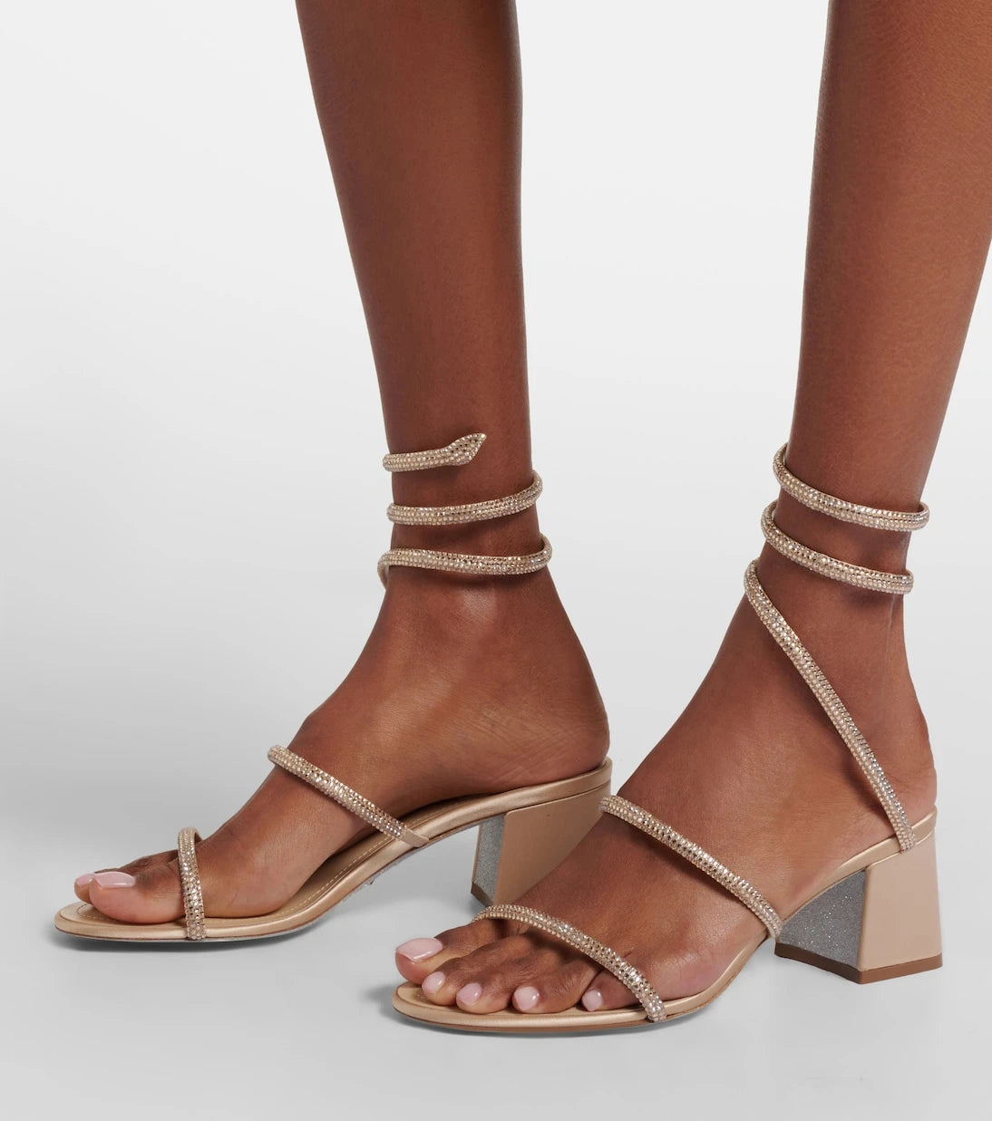 Rene Caovilla - Cleo crystal-embellished satin sandals