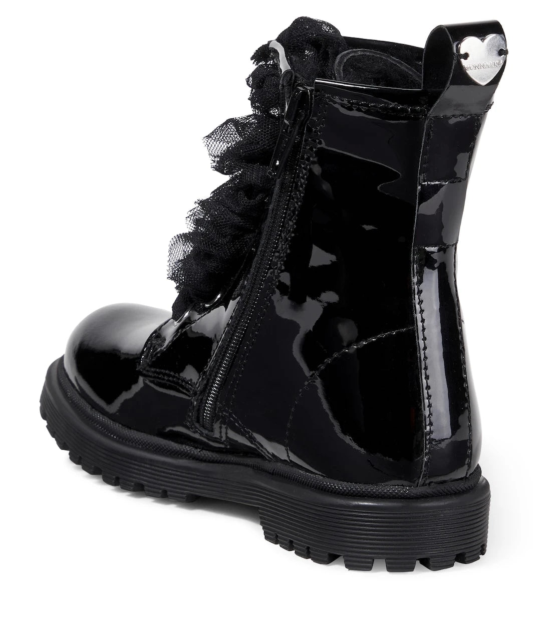 Monnalisa - جزمة جلد لامع مبطنة بالفرو