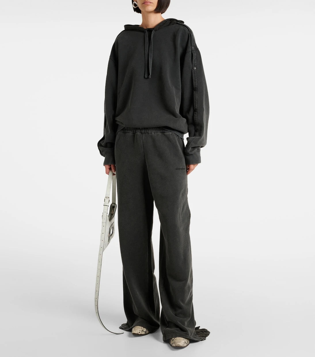 Y/Project - Snap oversized cotton jersey hoodie