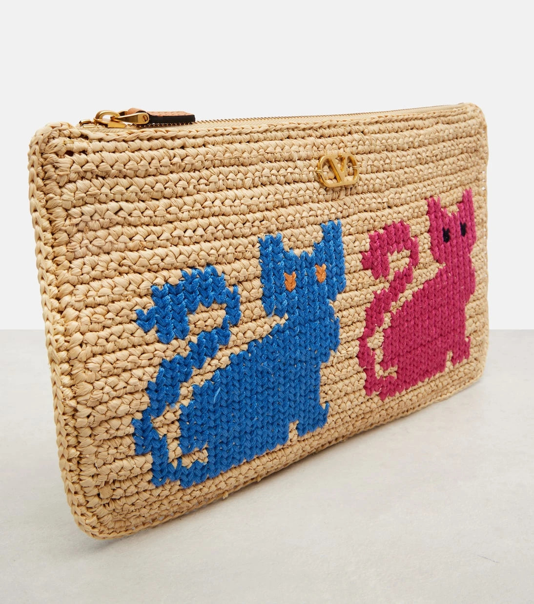 Valentino Garavani - VLogo raffia pouch