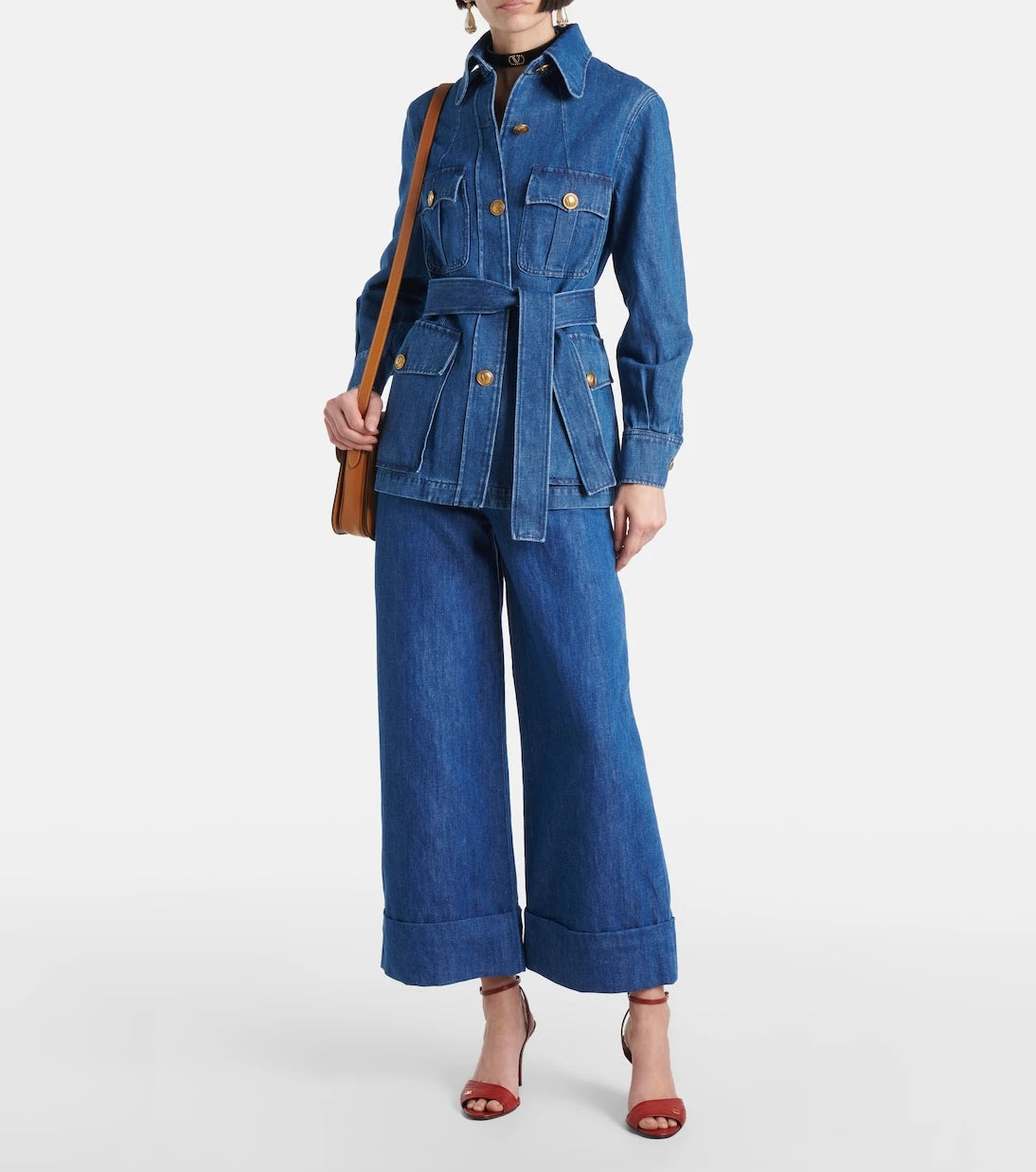 Valentino - Belted denim jacket