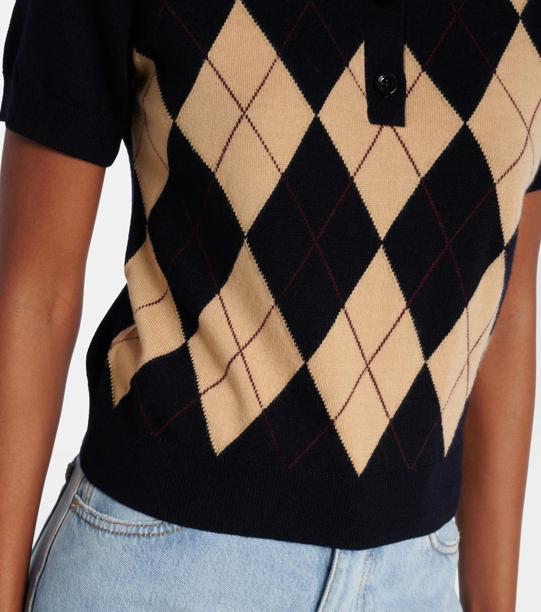 Frame - Argyle wool polo shirt