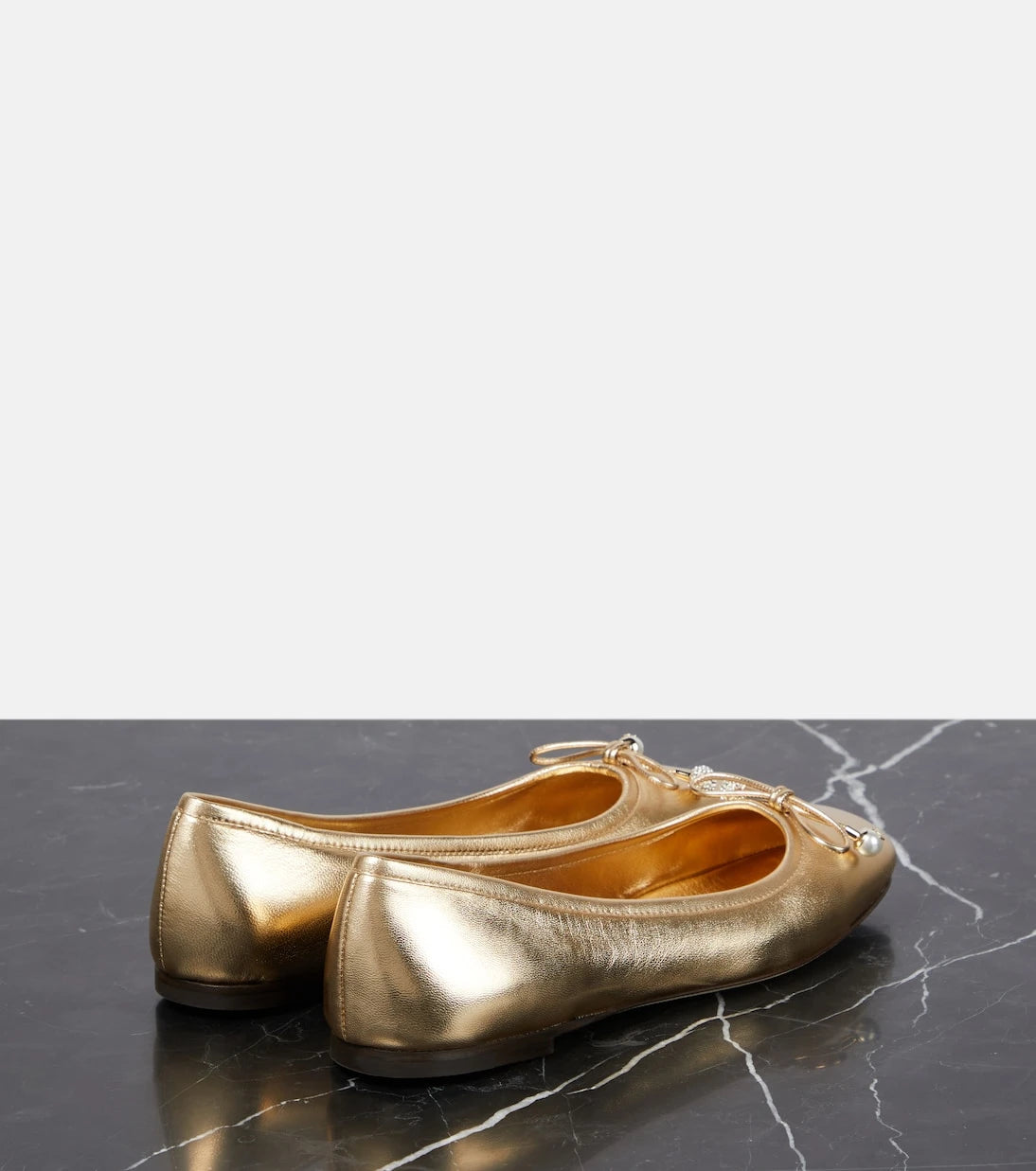 Jimmy Choo - Elme metallic leather ballet flats