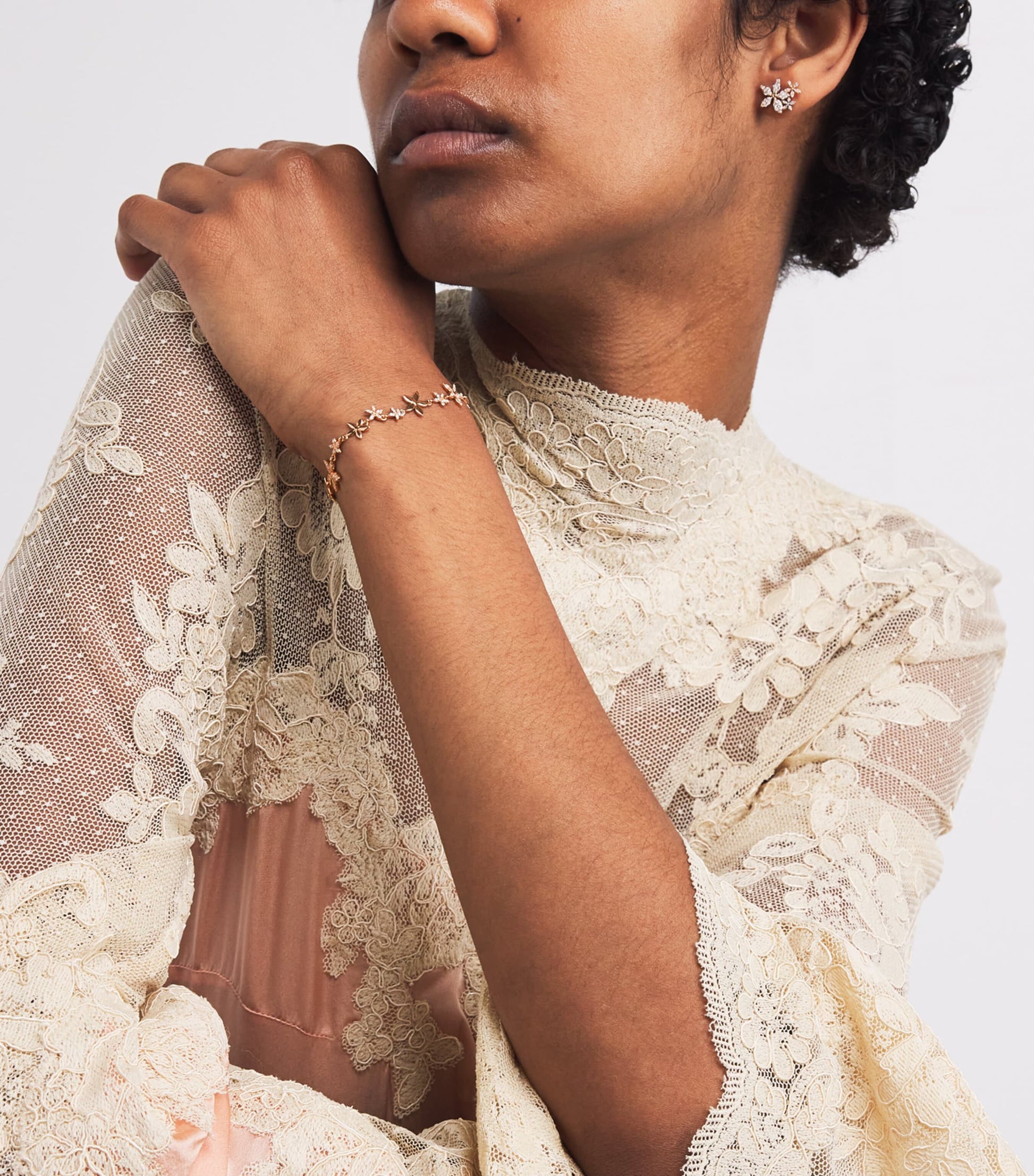 Rose Gold and Diamond Apple Seed Bracelet