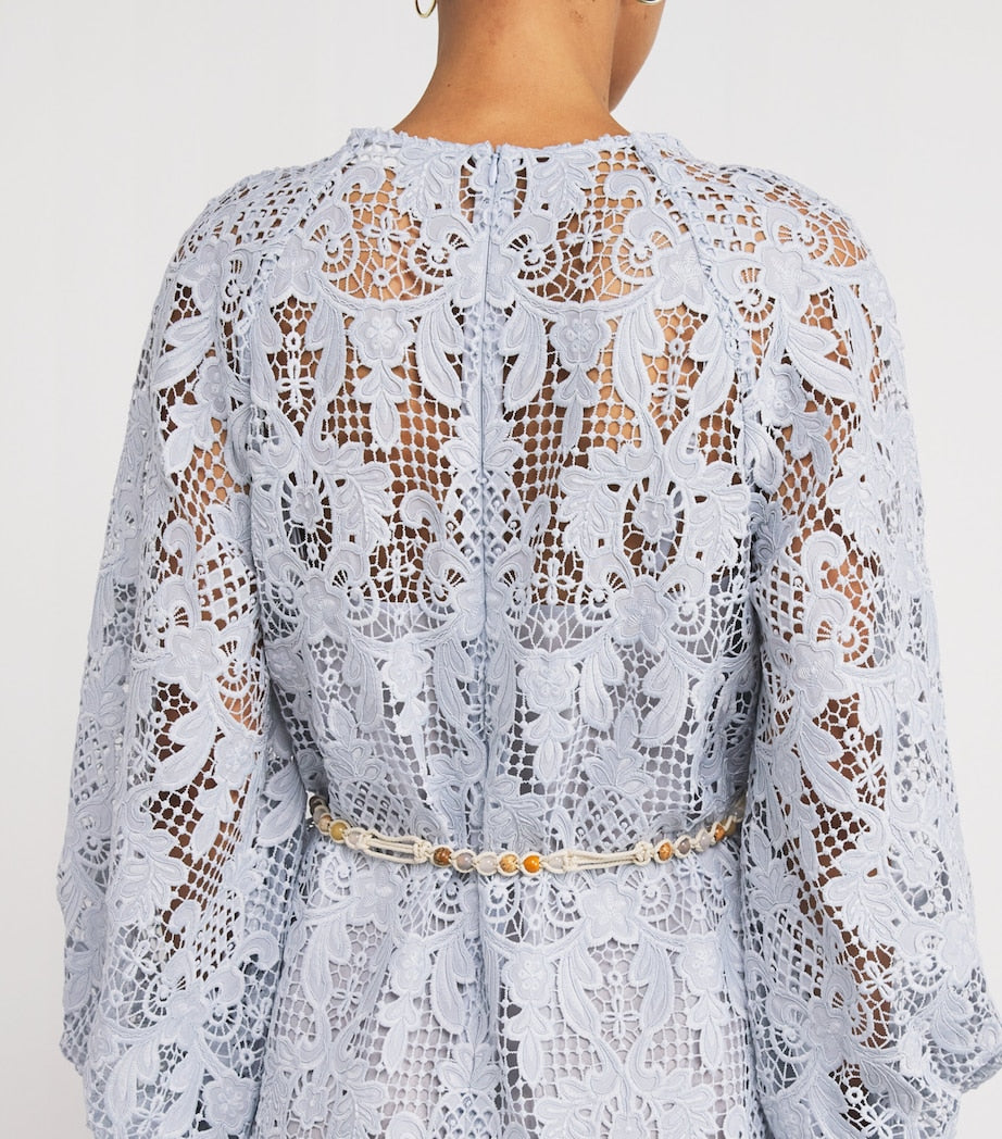 Zimmermann Blue Lace Coco Mini Tunic Dress