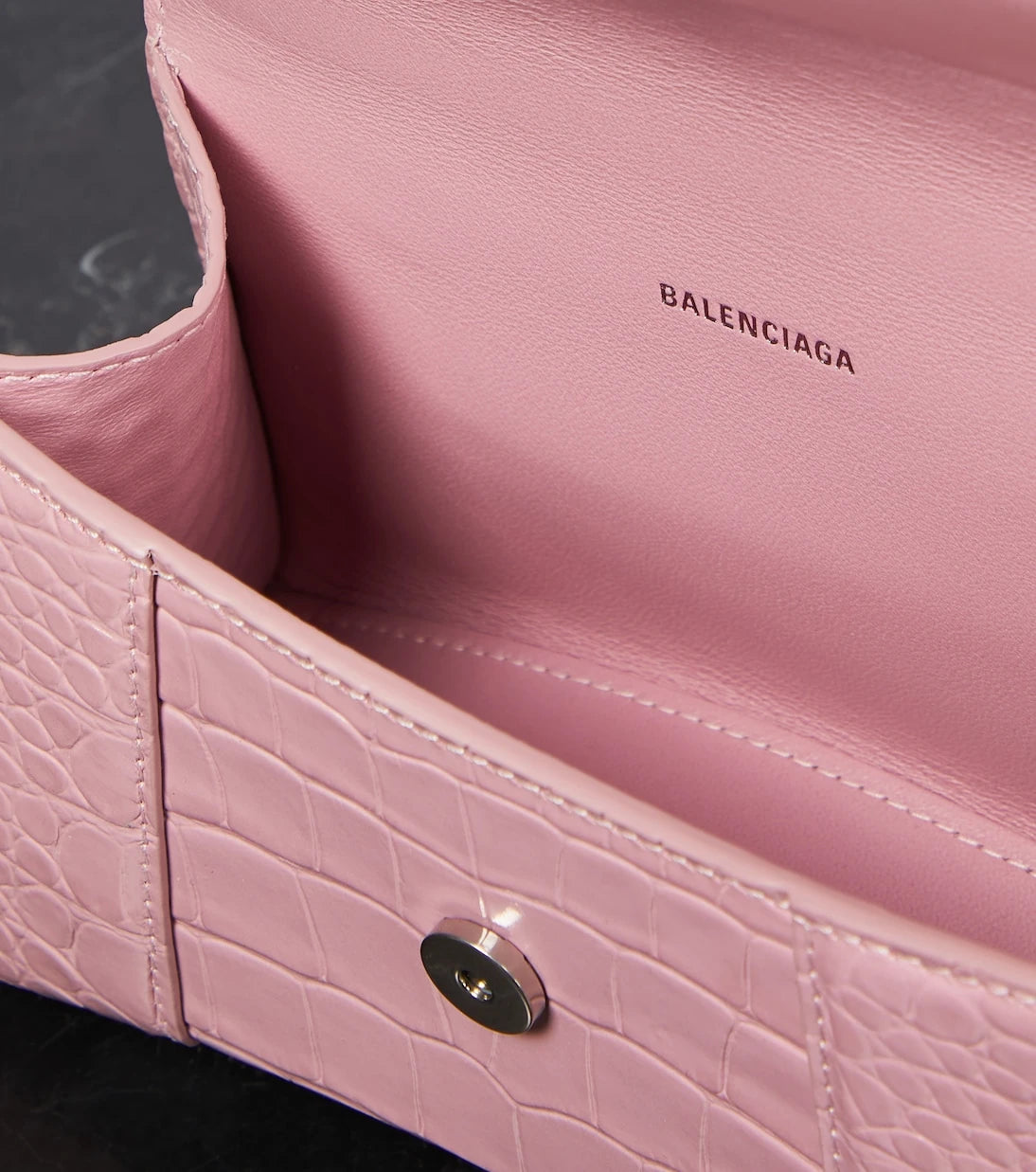 Balenciaga - Hourglass Small croc-effect tote bag