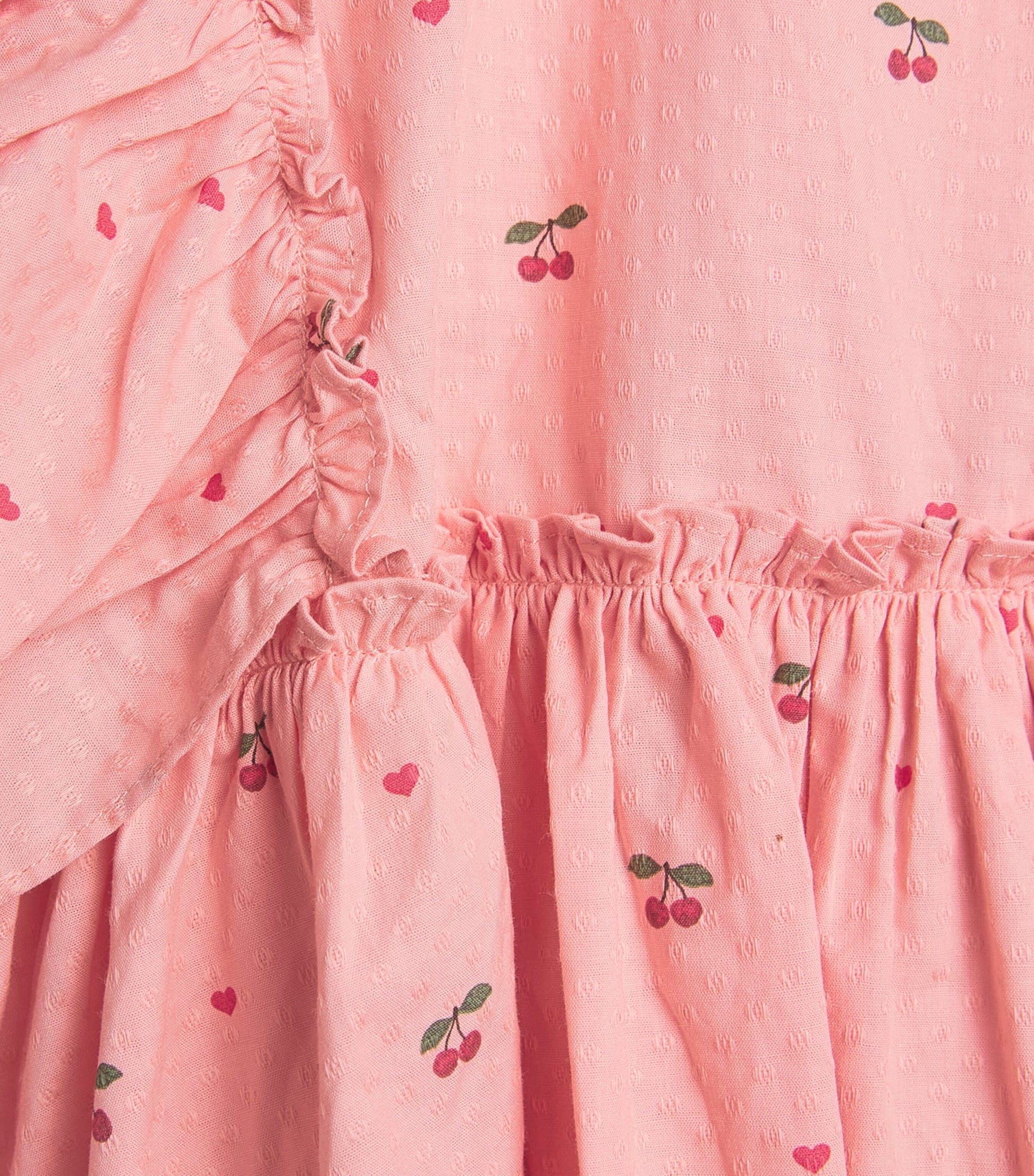 Pink Cherry Print Evia Bow Dress (5-10 Years)