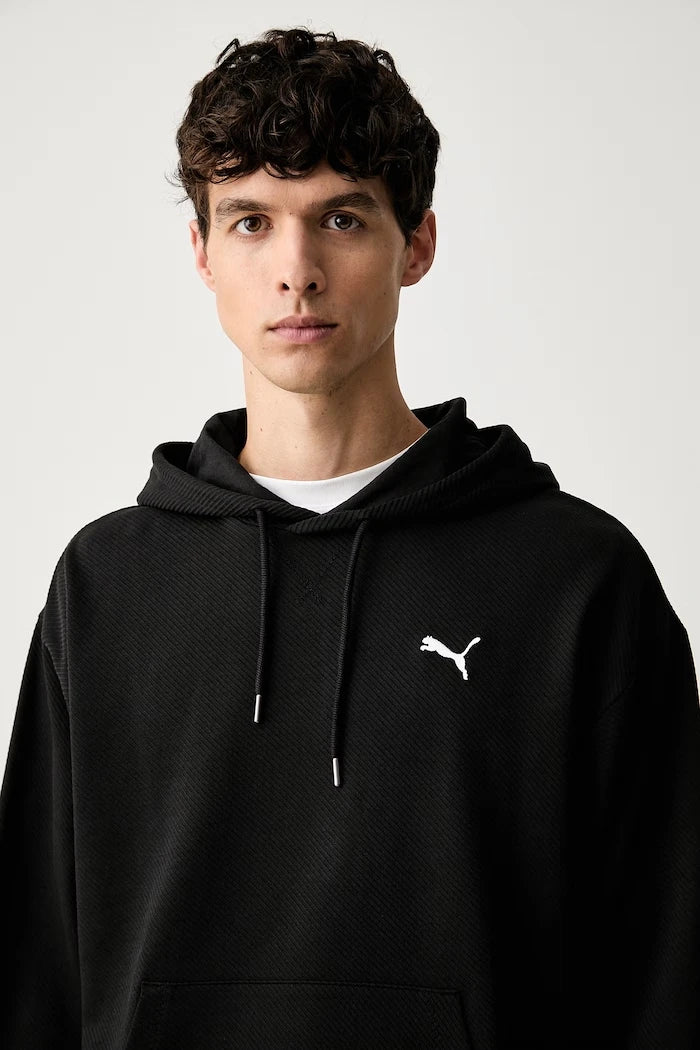 Puma erkek kapüşonlu pamuklu sweatshirt Essentials Elevated