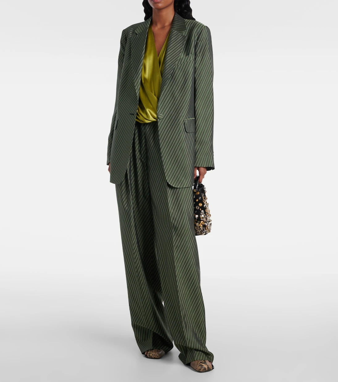 Dries Van Noten - Striped high-rise wide-leg pants
