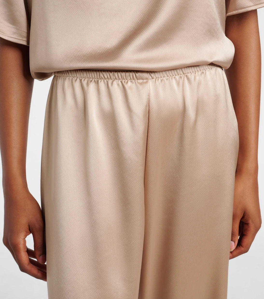 Leset - Barb mid-rise satin wide-leg pants
