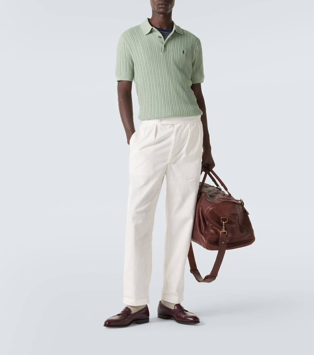 Polo Ralph Lauren - Cable-knit cotton polo shirt