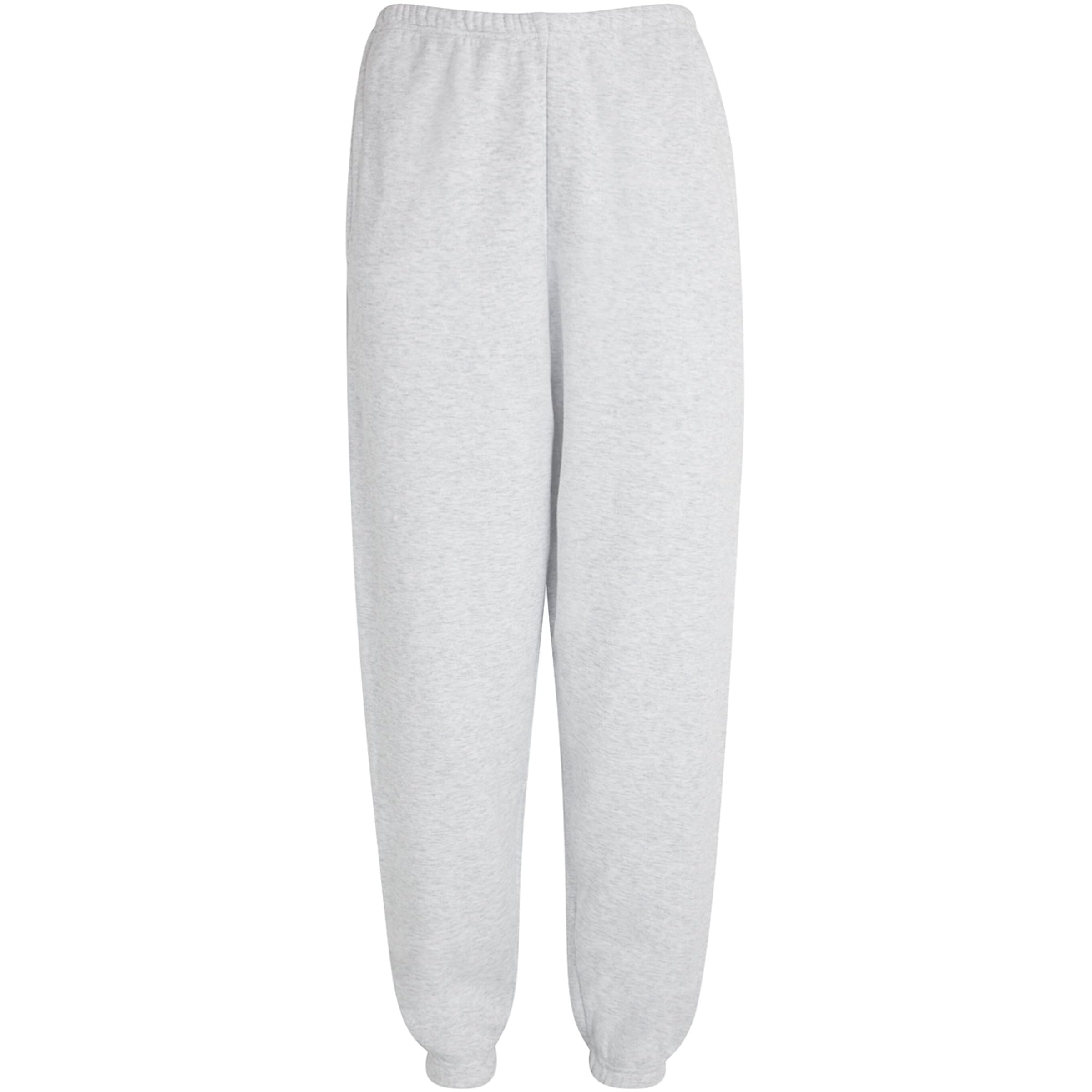 Grey Cotton-Blend Fleece Sweatpants