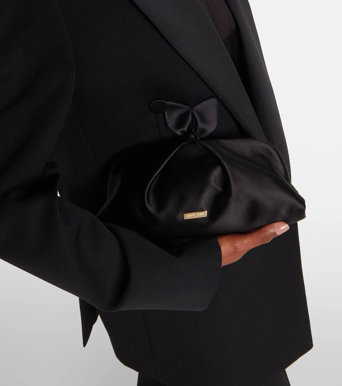 Aquazzura - Bow Tie Small velvet clutch