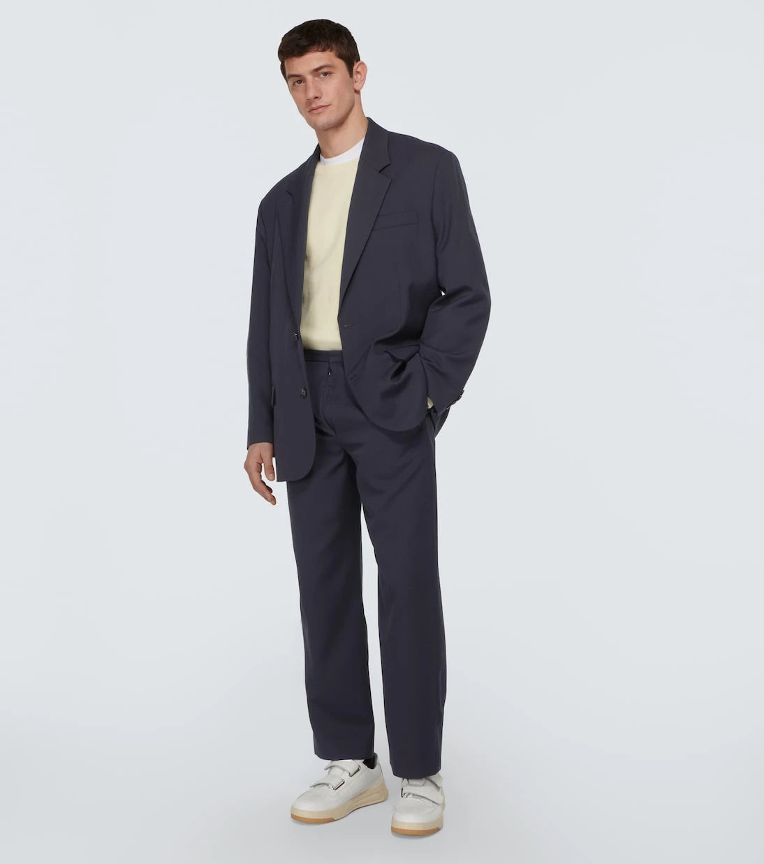 Acne Studios - بنطال مستقيم من مزيج الصوف Prop