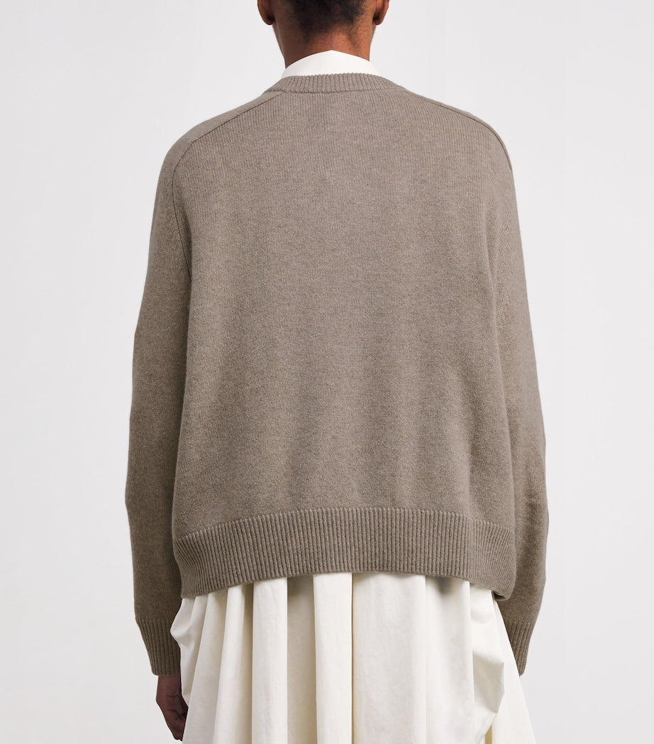 Soft Goat Beige Cashmere Boyfriend Sweater