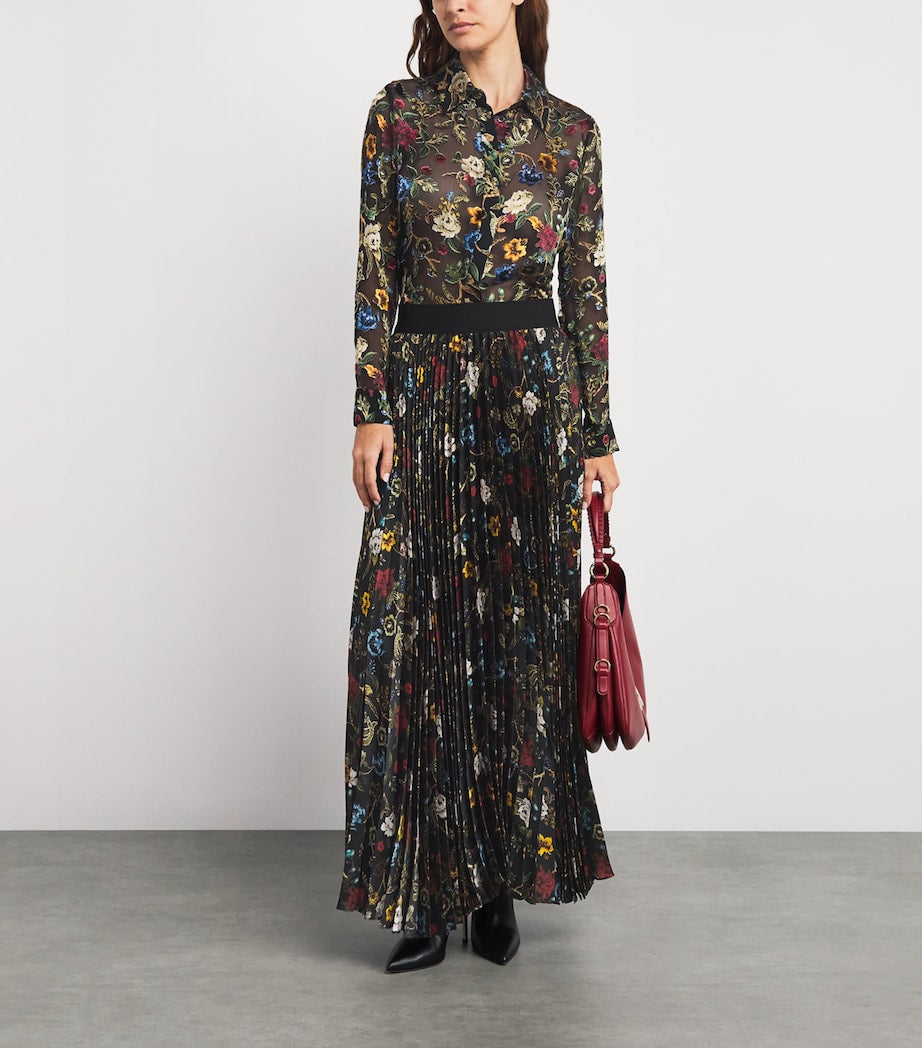 Alice+Olivia Black Floral Willa Blouse